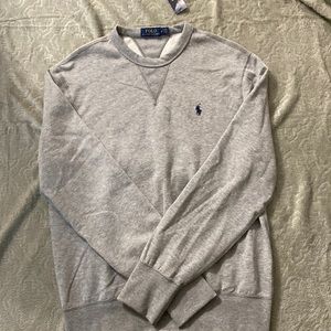 Gray polo crew neck sweatshirt